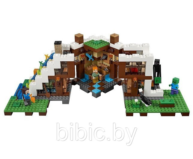 Детский конструктор Minecraft Майнкрафт Башня на водопаде 10624 серия my world блочный аналог лего lego - фото 5 - id-p199676235