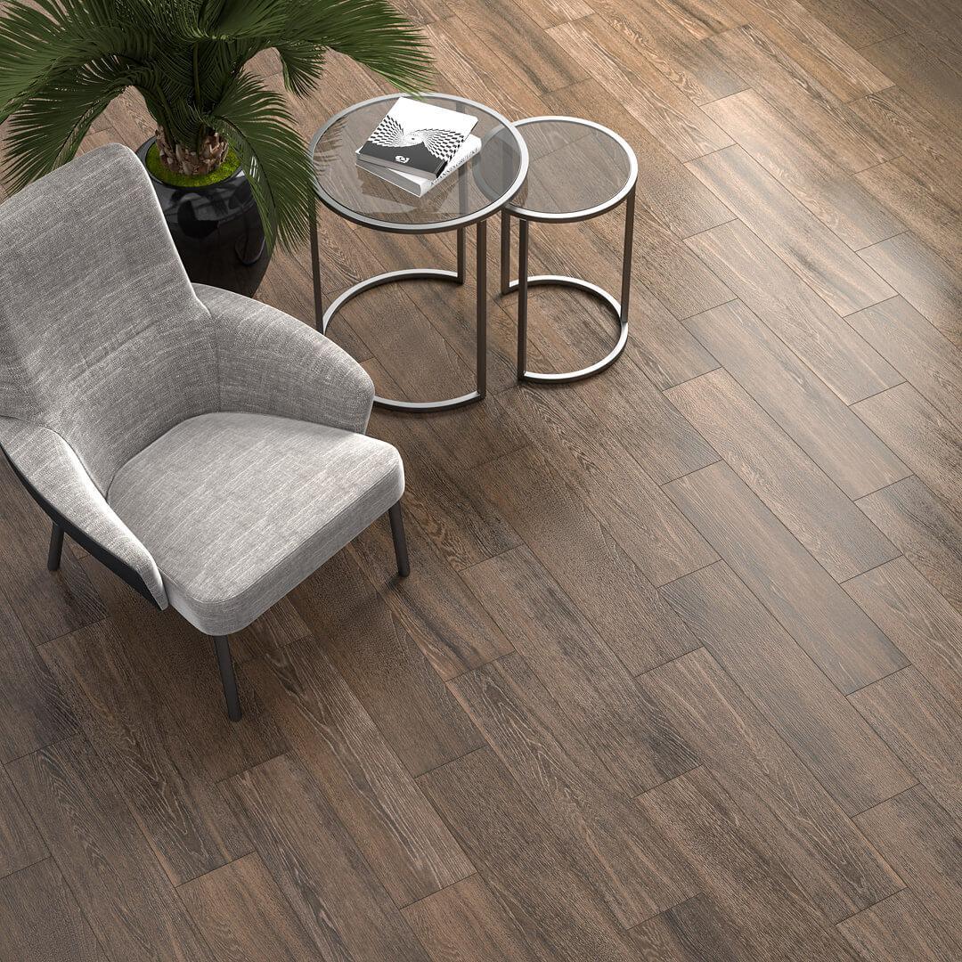 Плитка под дерево Kerama Marazzi 20x80x9 Фрегат коричневый