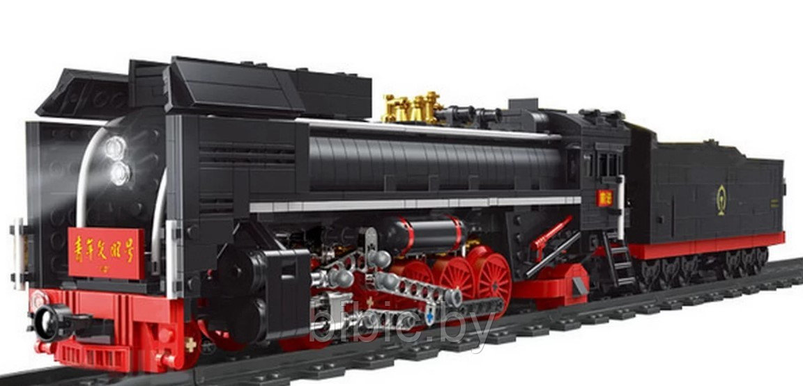 Детский конструктор паровоз 12003 на радиоуправлении с пультом, поезд аналог лего lego сити железная дорога - фото 3 - id-p199678596