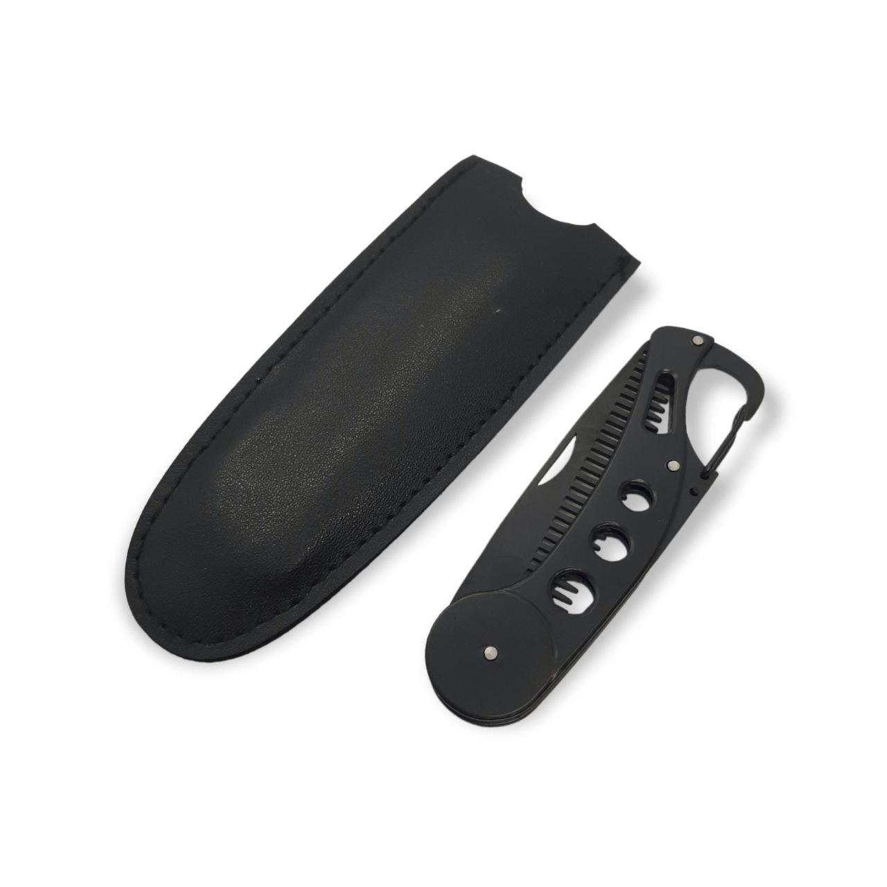 Металлическая карманная расческа для бороды и усов,в виде складного ножа ALIVER с карабином - фото 4 - id-p109436593