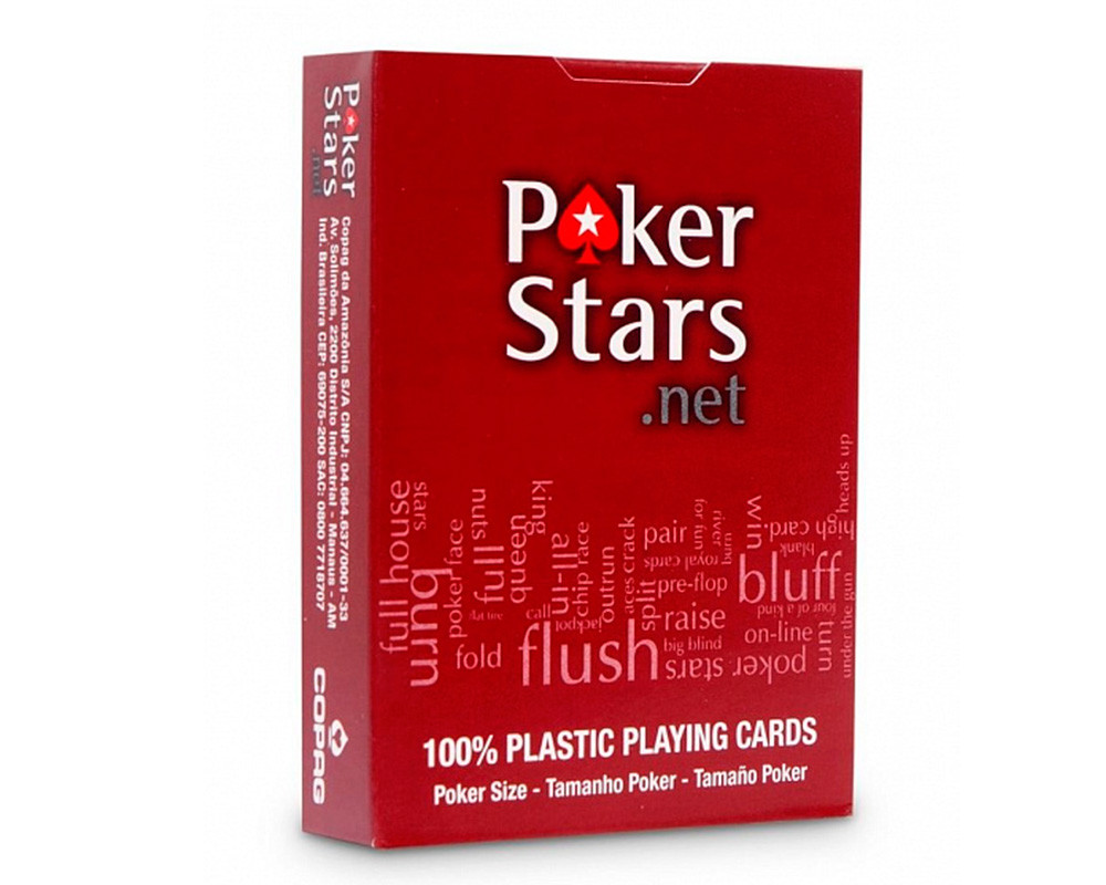 Карты Pokerstars красные 54 пластиковые 63*88мм (100% пластик) - фото 1 - id-p199681341