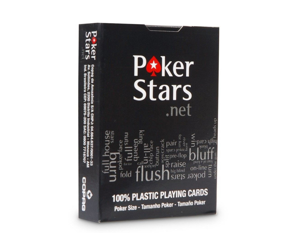 Карты Pokerstars черные 54 пластиковые 63*88мм (100% пластик) - фото 1 - id-p199681344