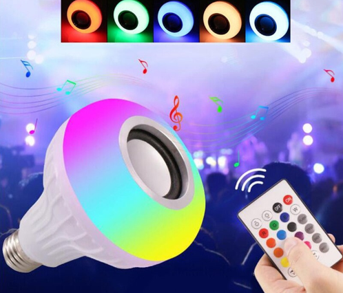 Музыкальная мульти RGB лампа колонка Led Music Bulb с пультом управления - фото 2 - id-p199721500