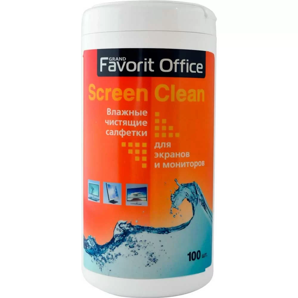 Cалфетки чистящие для мониторов и телевизоров Favorit Office в тубе (Цена с НДС)