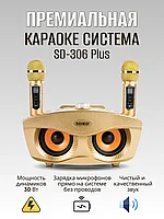 Беспроводная семейная Караоке система SDRD SD-306 PLUS с двумя микрофонами, Золотой