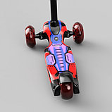 Детский трехколесный самокат Small Rider Turbo Spacecraft 3 (красный) светящиеся колеса, фото 4