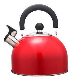 Чайник со свистком для газовой и индукционной плиты 2 литра нержавеющая сталь HITT H01023/1 красный - фото 1 - id-p199780898