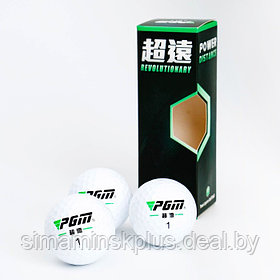 Мячи для гольфа "Power Distance" PGM, двухкомпонентные, d=4.3 см, набор 3 шт
