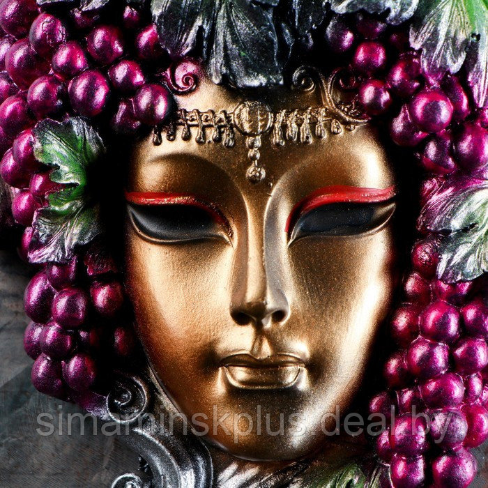 Венецианская маска "Виноград" золото, 30см - фото 3 - id-p199795154