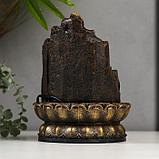 Фонтан настольный от сети, подсветка "Золотой Будда на троне из скалы" 28х20,5х20,5 см, фото 4