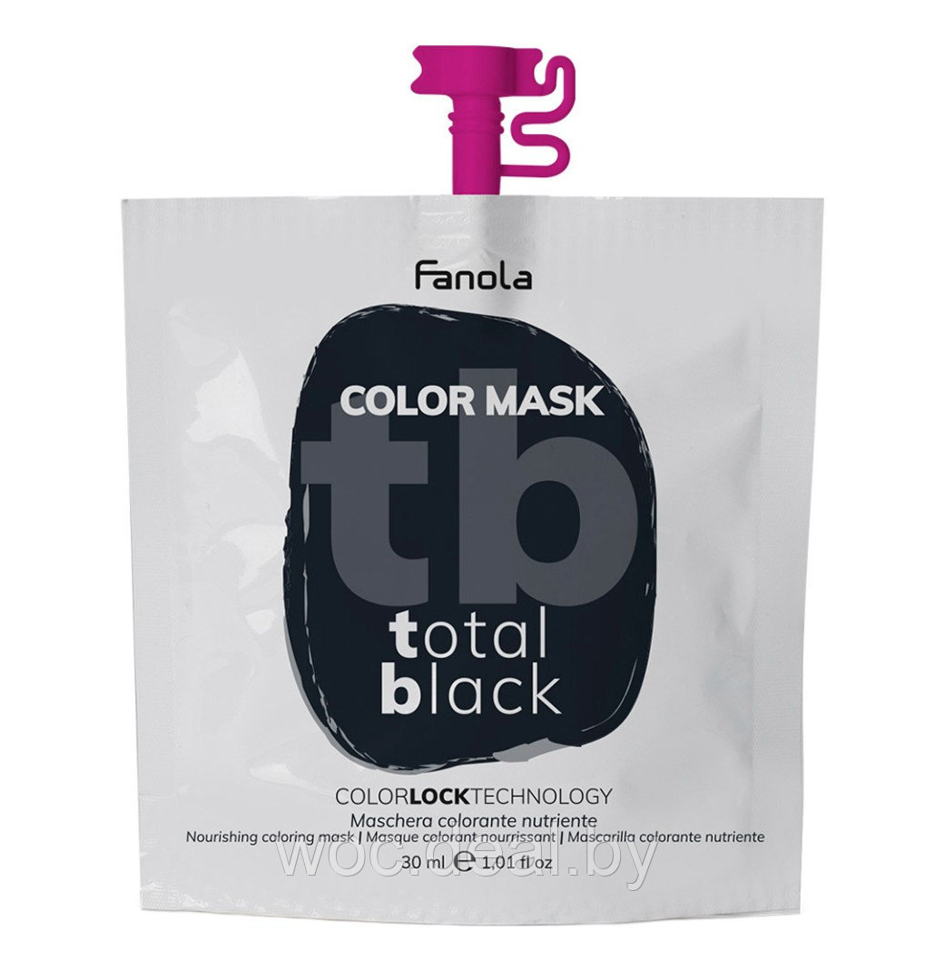 Fanola Питательная тонирующая маска Total Black Color Mask, 30 мл - фото 1 - id-p199804994