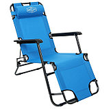 Кресло-шезлонг туристическое, с подголовником, р. 153 х 60 х 79 см, до 100 кг, цвет голубой, фото 2