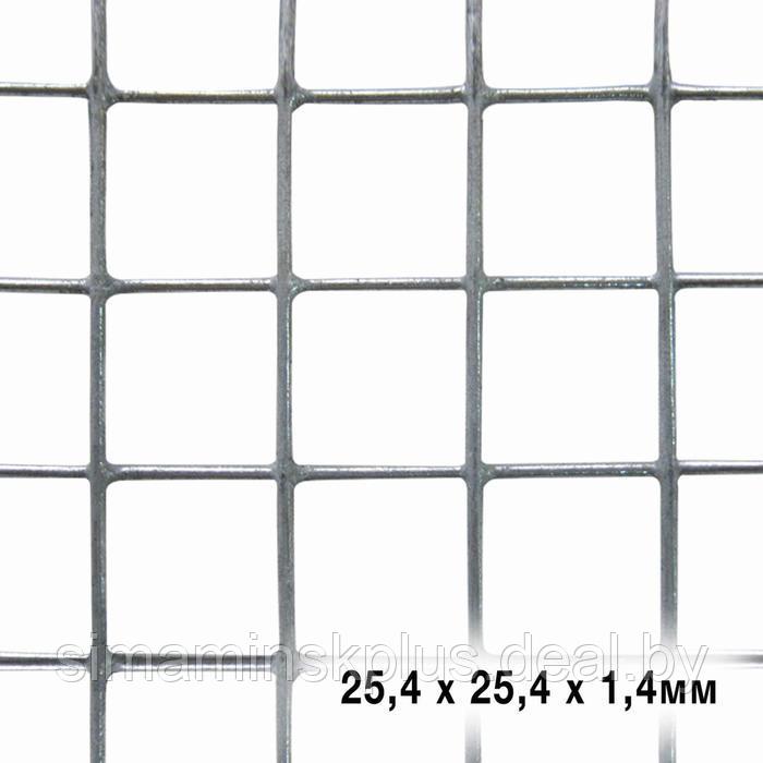 Сетка универсальная, 1 × 5 м, ячейка 2,54 × 2,54 см, толщина 1,4 мм, оцинкованный металл - фото 2 - id-p199793705