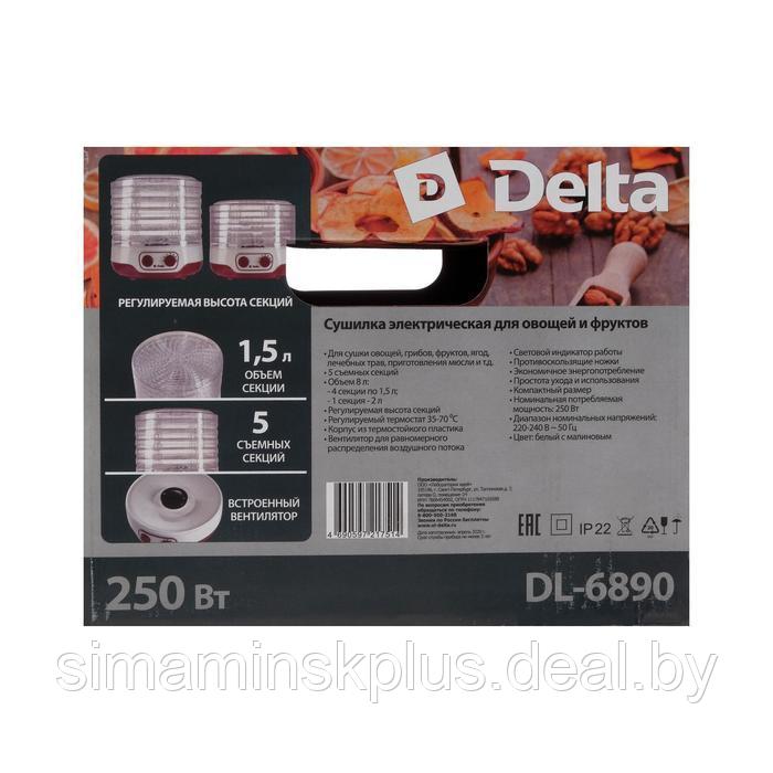 Сушилка для овощей и фруктов DELTA DL-6890, 250 Вт, 5 ярусов - фото 6 - id-p199793768