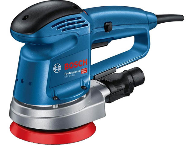 Эксцентриковая шлифмашина BOSCH GEX 34-125 в кор. (340 Вт, 125 мм, 9000 - 24000 кол/мин, регул. об.) - фото 1 - id-p199811598