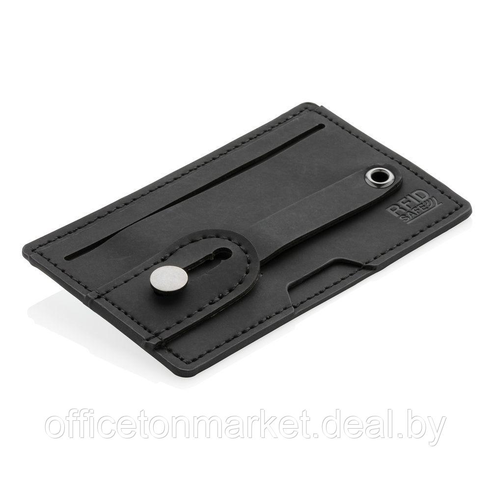 Футляр для кредитных карт - подставка для телефона "P820.741", черный