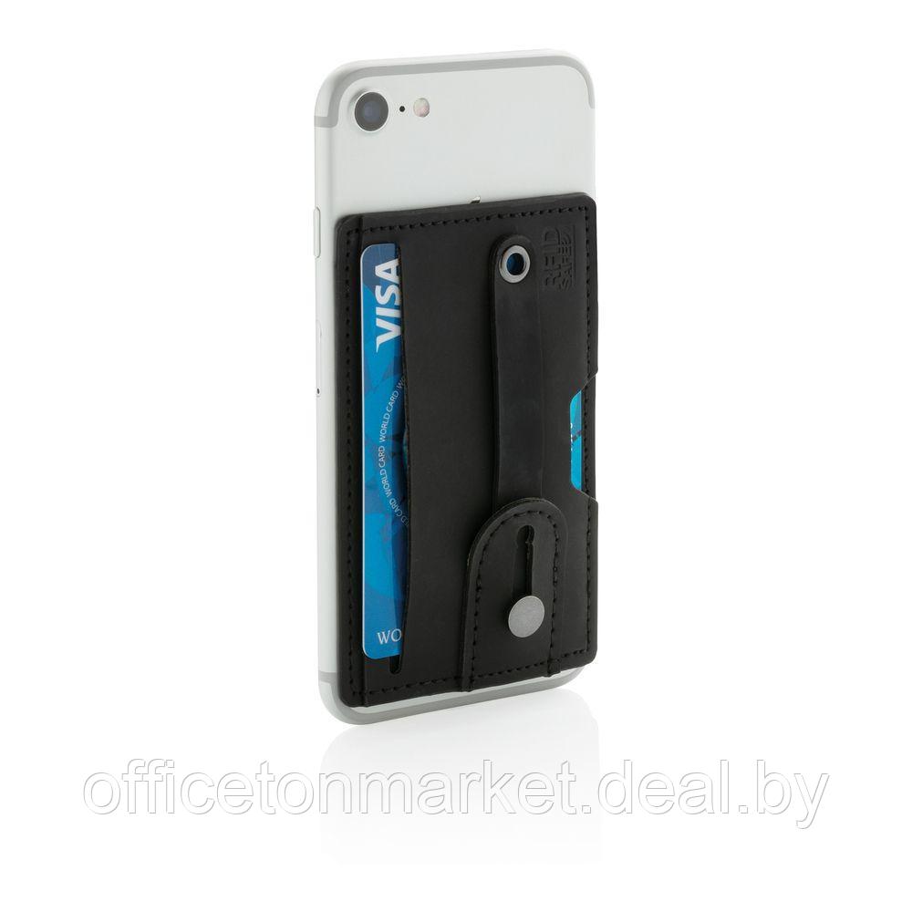 Футляр для кредитных карт - подставка для телефона "P820.741", черный - фото 2 - id-p146392193