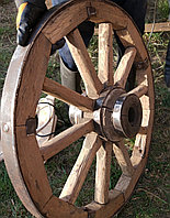 Колесо деревянное декоративное с металл. ободом д.70см