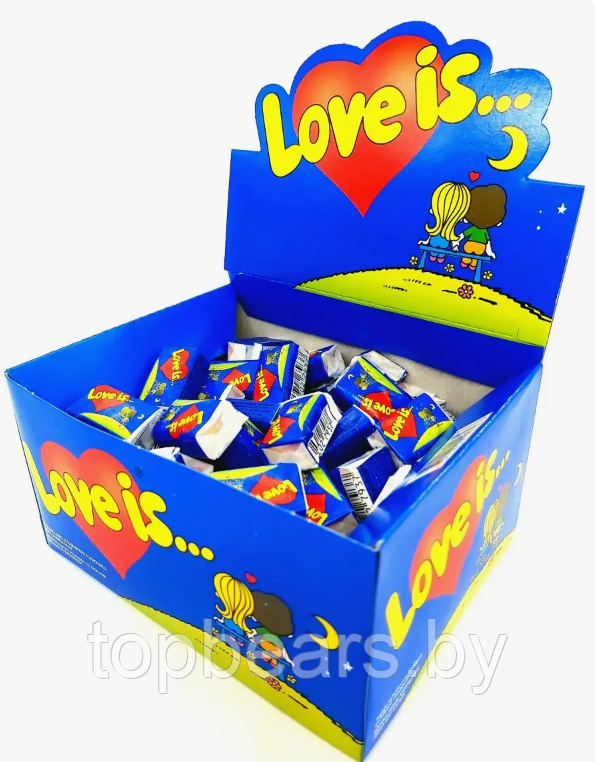 Блок жвачек Love is - Клубника-Банан, 100 шт. х 4,2 гр - фото 10 - id-p199826009