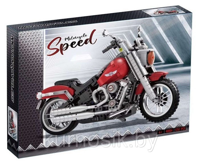 Конструктор 40004 King Мотоцикл Harley Davidson Fat Boy, 1251 деталь - фото 1 - id-p199831657