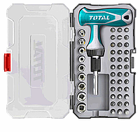 Отвертка Т-образная реверсивная с набором бит TOTAL TACSD30476 (47 предметов)