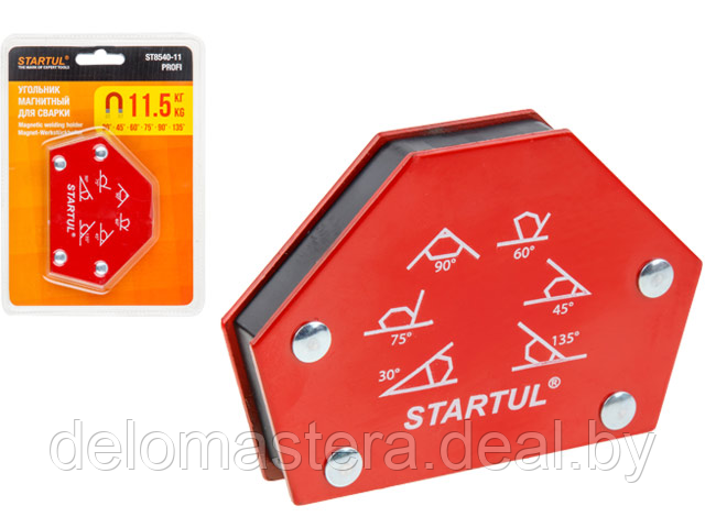 Угольник магнитный для сварки 11,5кг STARTUL PROFI (ST8540-11) (струбцина магнитная) - фото 1 - id-p199834215