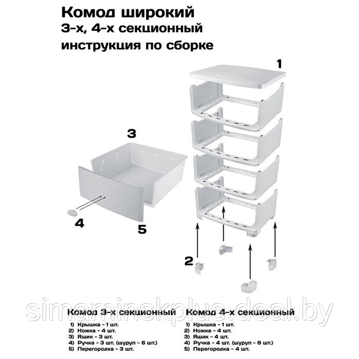 Комод детский 4-х секционный «Сказочное королевство», на колёсиках, цвет и рисунок МИКС - фото 8 - id-p199848606