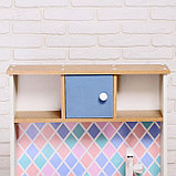 Игровая мебель «Детская кухня», цвет корпуса бело-бежевый, цвет фасада бело-голубой, фартук ромб, фото 3