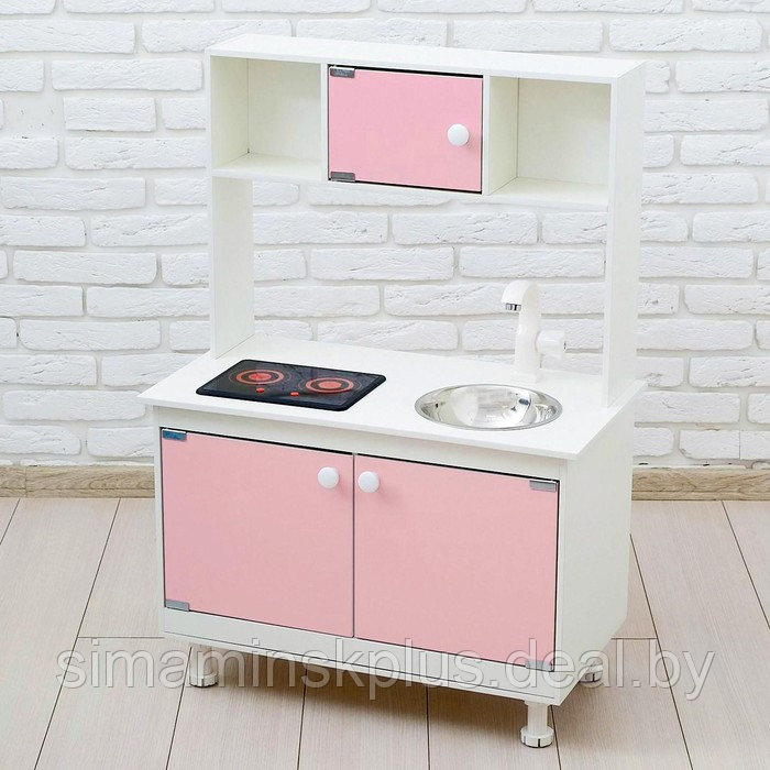 Игровая мебель «Кухонный гарнитур», световые и звуковые эффекты, цвет розовый, интерактивная панель - фото 1 - id-p199848741