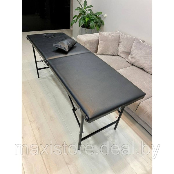 Массажный стол 190х70х70 (Черный) с подушкой - фото 4 - id-p199850473