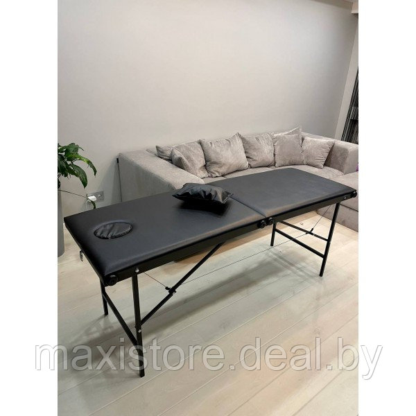 Массажный стол 190х70х70 (Черный) с подушкой - фото 3 - id-p199850473