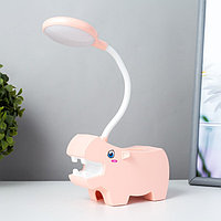 Настольная лампа "Бегемотик" LED USB АКБ розовый 7,5х13х29 см