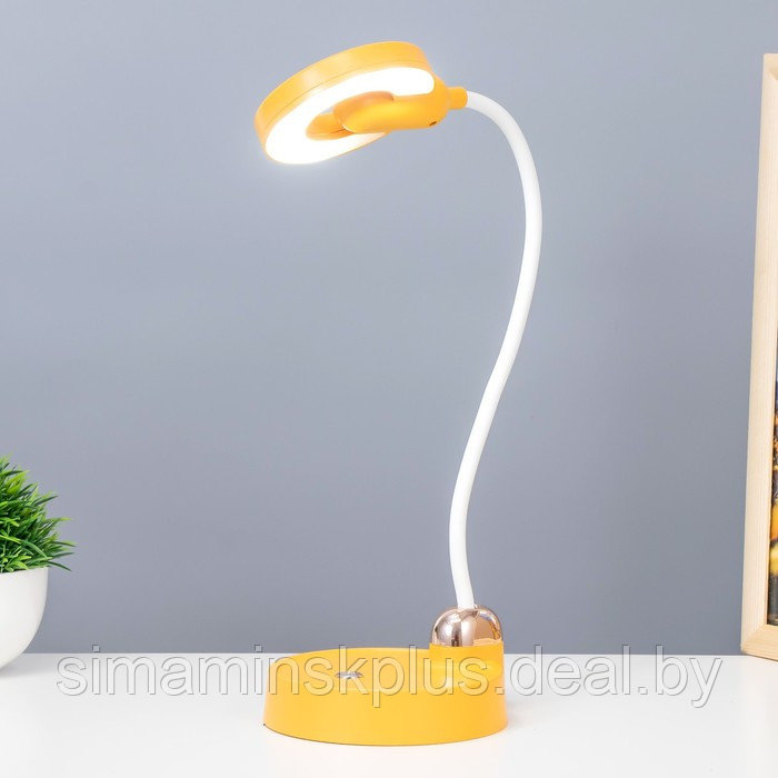Настольная лампа "Блум" LED 3Вт АКБ USB желтый 11,5х13х45 см - фото 2 - id-p199848932