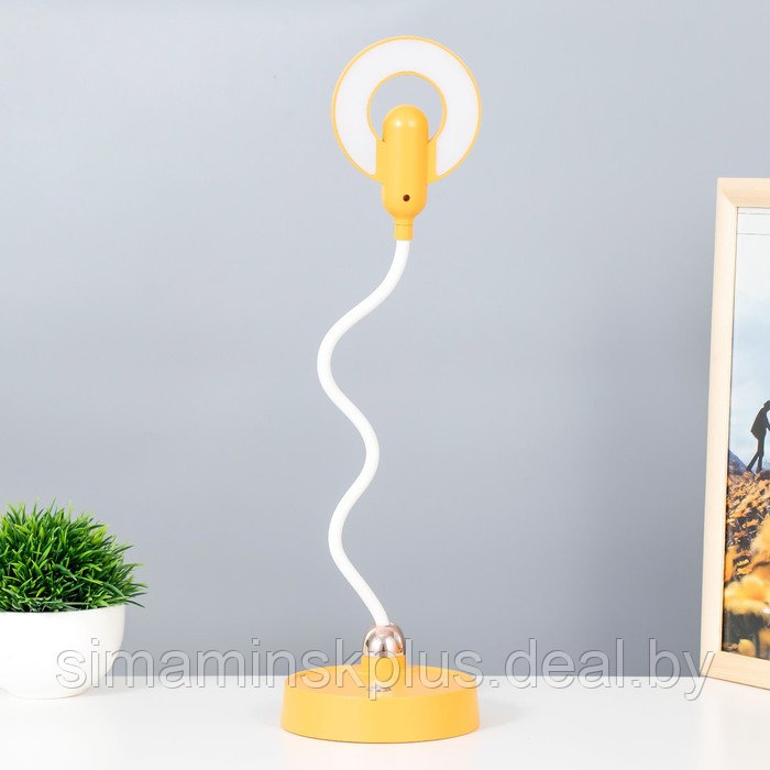 Настольная лампа "Блум" LED 3Вт АКБ USB желтый 11,5х13х45 см - фото 5 - id-p199848932