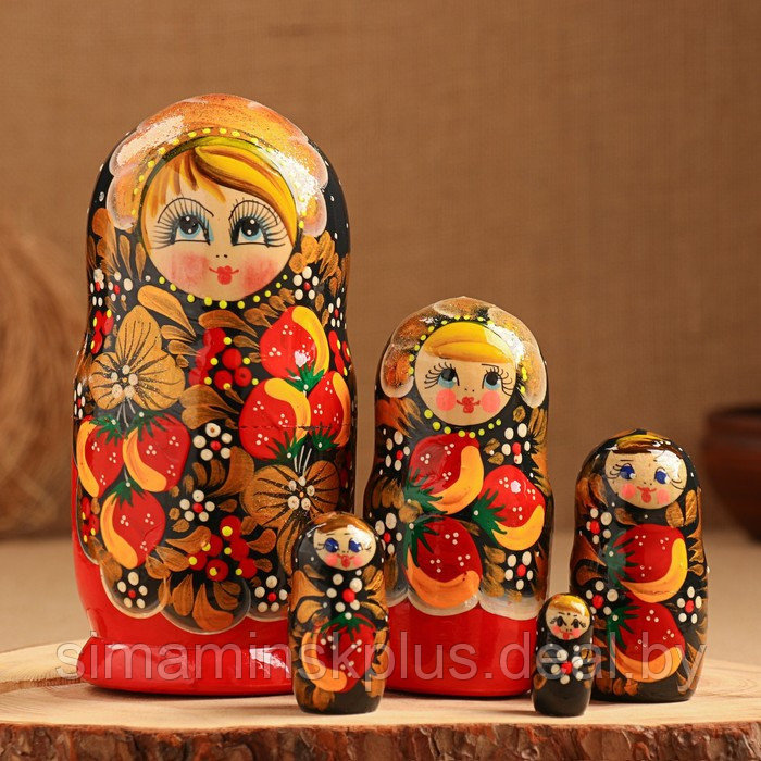 Матрёшка 5-ти кукольная "Надя" ягоды , 17-18см, ручная роспись. - фото 5 - id-p199850817