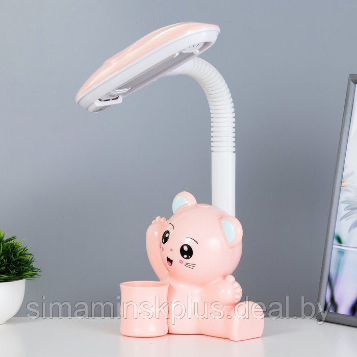 Настольная лампа "Мишка" LED 4Вт нежно-розовый 15х28,5х46 см - фото 1 - id-p199848989