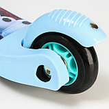Самокат детский складной «Холодное сердце», колеса PU 120/80 мм, ABEC 7, цвет голубой, фото 7
