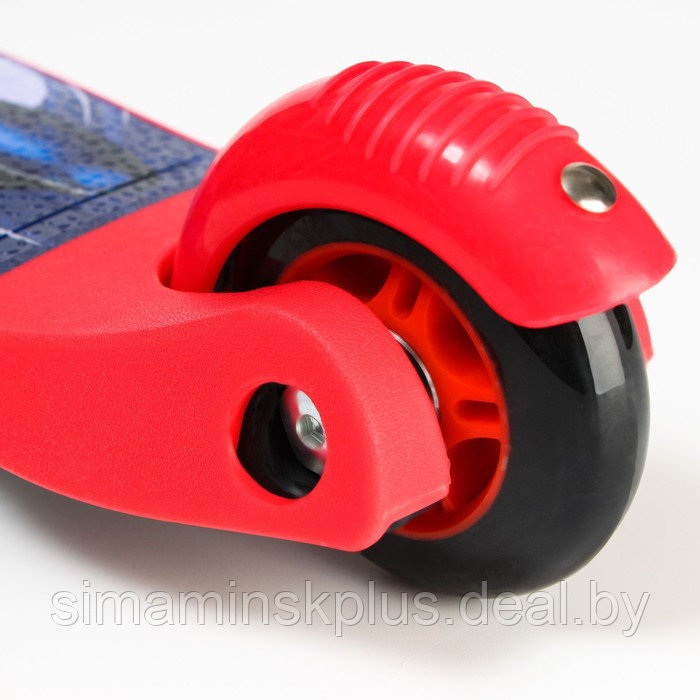 Самокат детский складной «Человек-Паук», колеса PU 120/80 мм, ABEC 7, цвет красный - фото 8 - id-p199850514