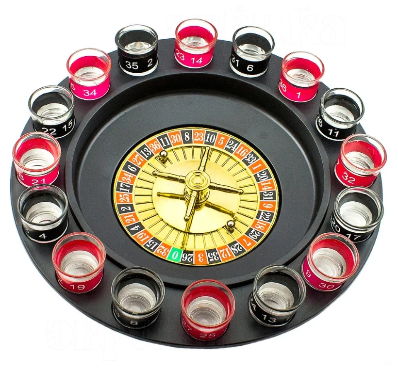 Настольная алкогольная игра для взрослых "Пьяная рулетка" с 16 стопками + подарок - фото 2 - id-p199858692