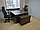 Столы письменные с креслами, цвет сонома. Набор офисной мебели для двух человек, фото 4