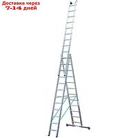 Лестница KRAUSE STABILO, трехсекционная, с траверсой, с доп. функцией, 12 ступеней