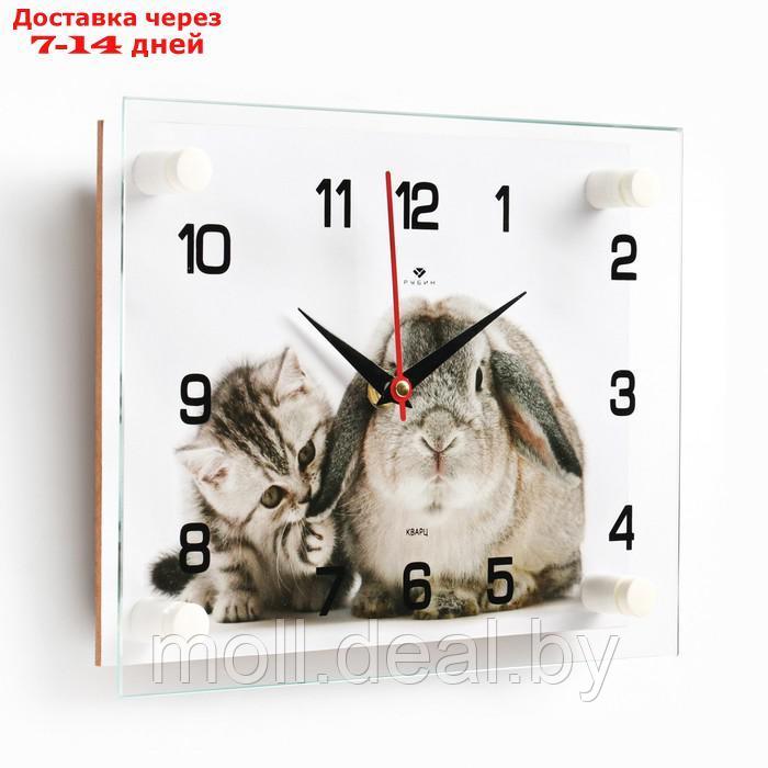 Часы настенные, серия: Интерьер, "Заяц и кот", 20 х 26 см - фото 2 - id-p199804676