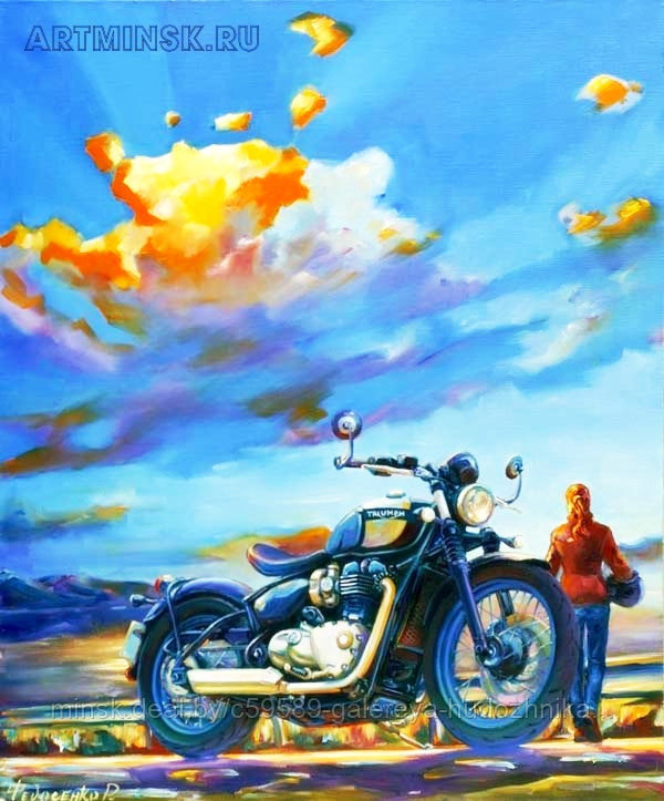 Мото-арт. Океан. Картины о мотоциклах - фото 1 - id-p199867040