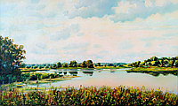 Белорусский пейзаж Картина маслом на холсте. Браславские озера