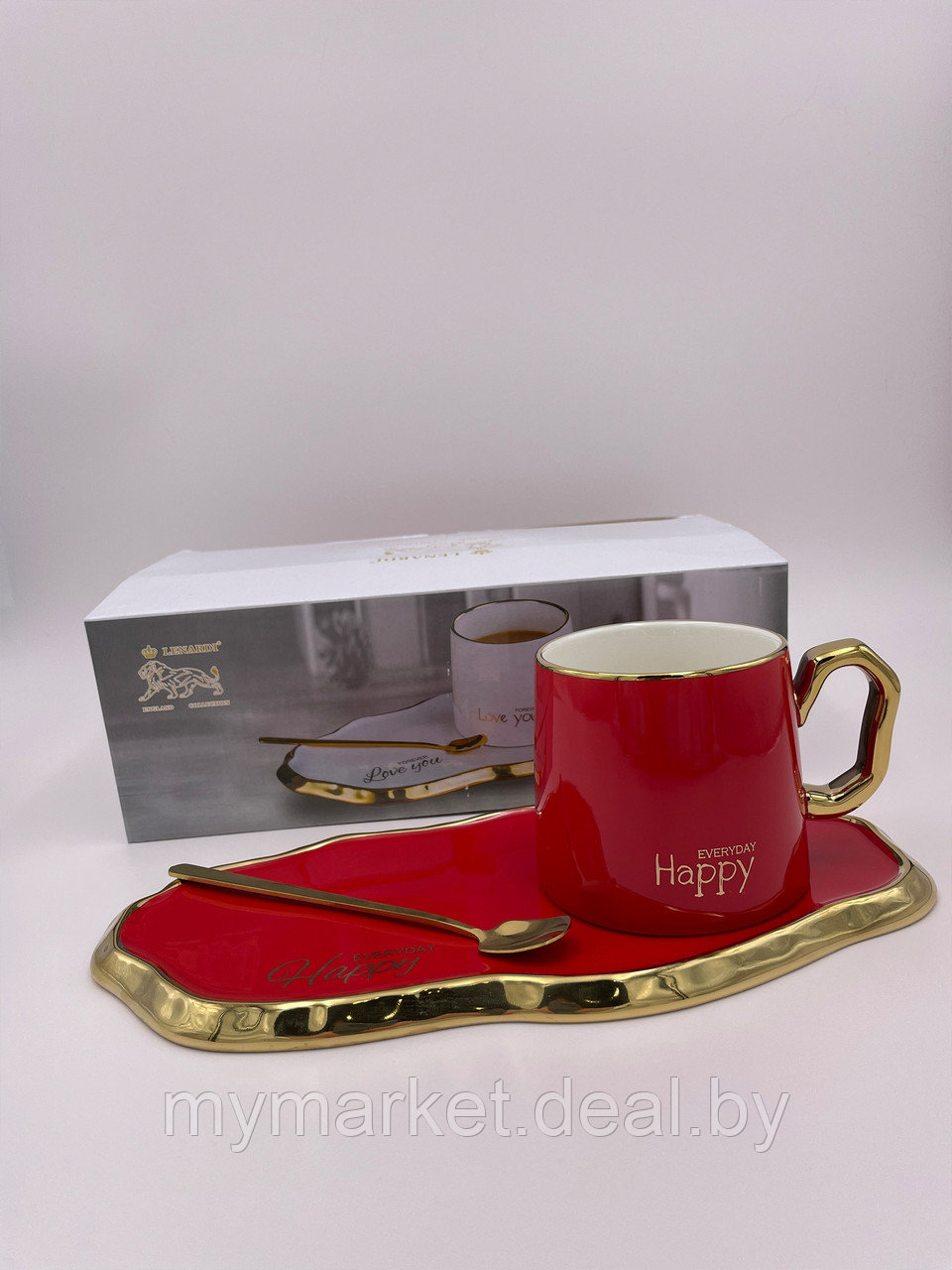 Чайный набор Lenardi на 1 персону красный 280мл - фото 4 - id-p199875297