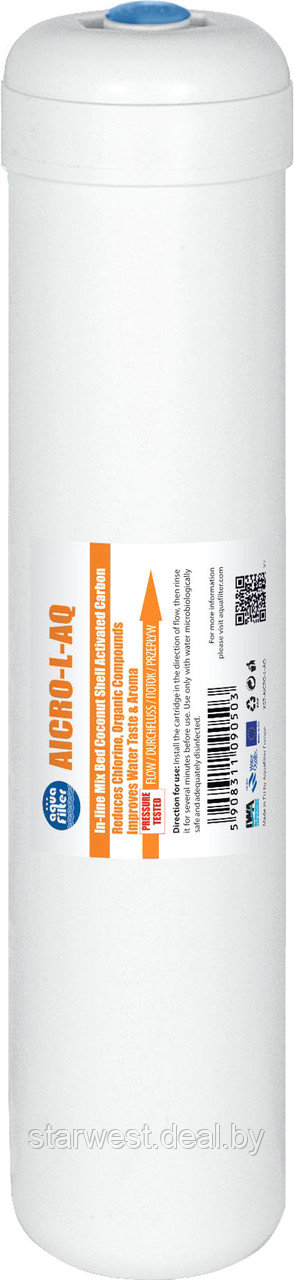Aquafilter AICRO-L-AQ 1 шт. Картридж / постфильтр / фильтр постугольный для очистки воды для систем под мойку - фото 1 - id-p199877435
