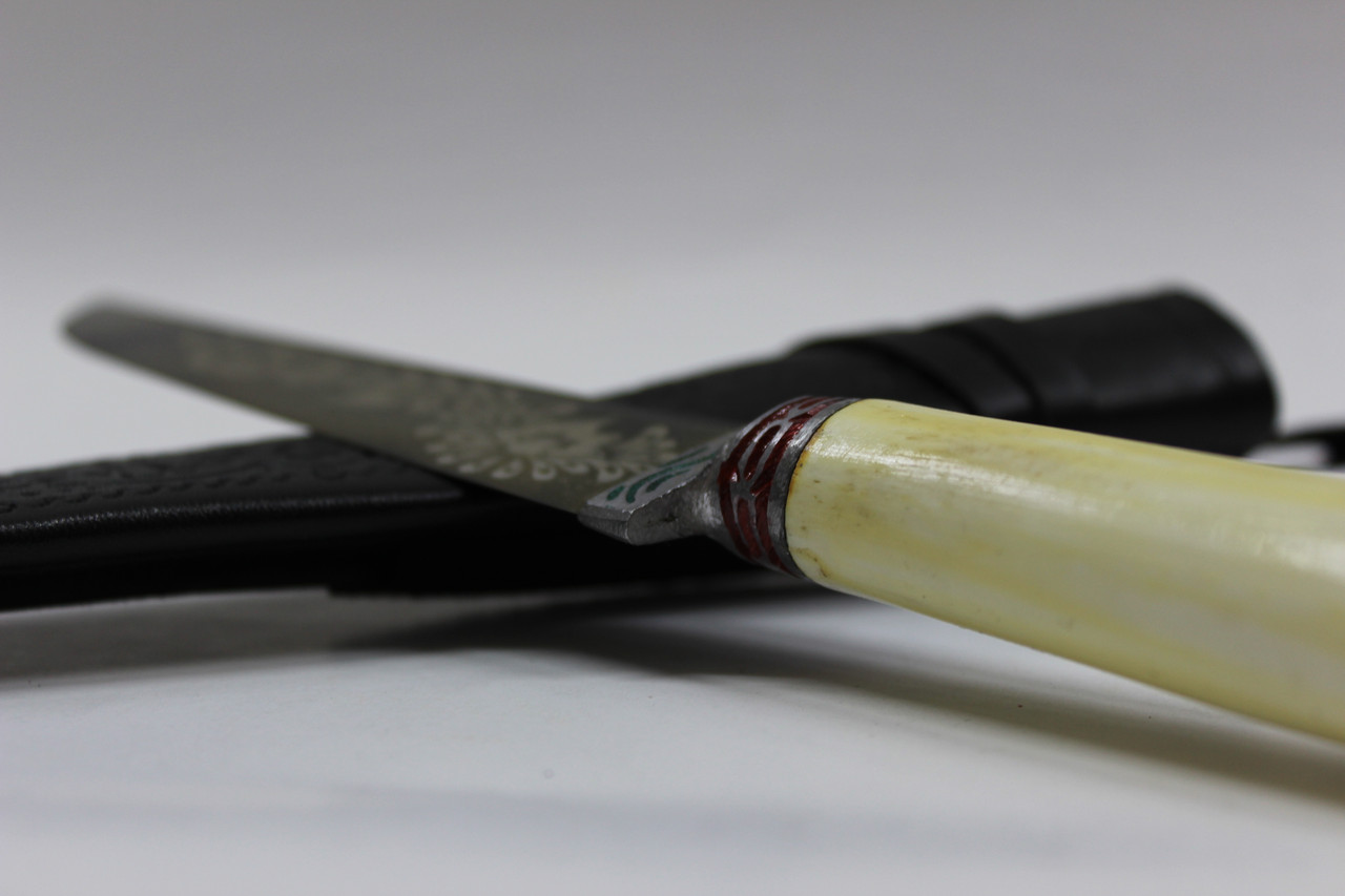 Нож Пчак с ручкой из белой кости с узором (1) - фото 3 - id-p199878067