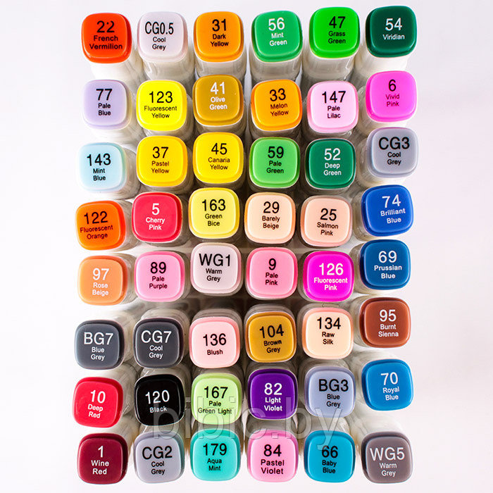 Двусторонние маркеры для скетчинга в сумке 60 штук, набор для детского творчества и рисования - фото 4 - id-p199882193