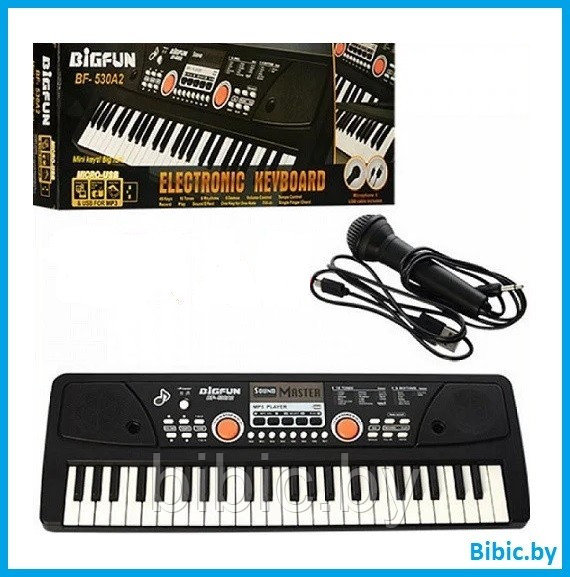Детский синтезатор пианино 530A2 MP3 USB с микрофоном, детское пианино музыкальный инструмент для детей, фото 1