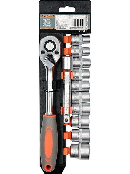 Набор инструмента (головки+ трещотка 1/2") 12пр. "Sthor"